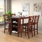 Costway Set of 4 Bar Stools 24'' Counter Height Chairs w/ Rubber Wood Legs Walnut
